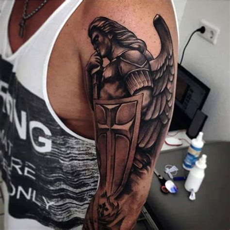 sleeve tattoo angels|small angel tattoos for guys.